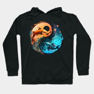 Pisces Horoscope Yin-Yang Symbol Zodiac Sign Hoodie